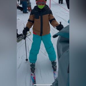 Columbia blue insulated ski bib